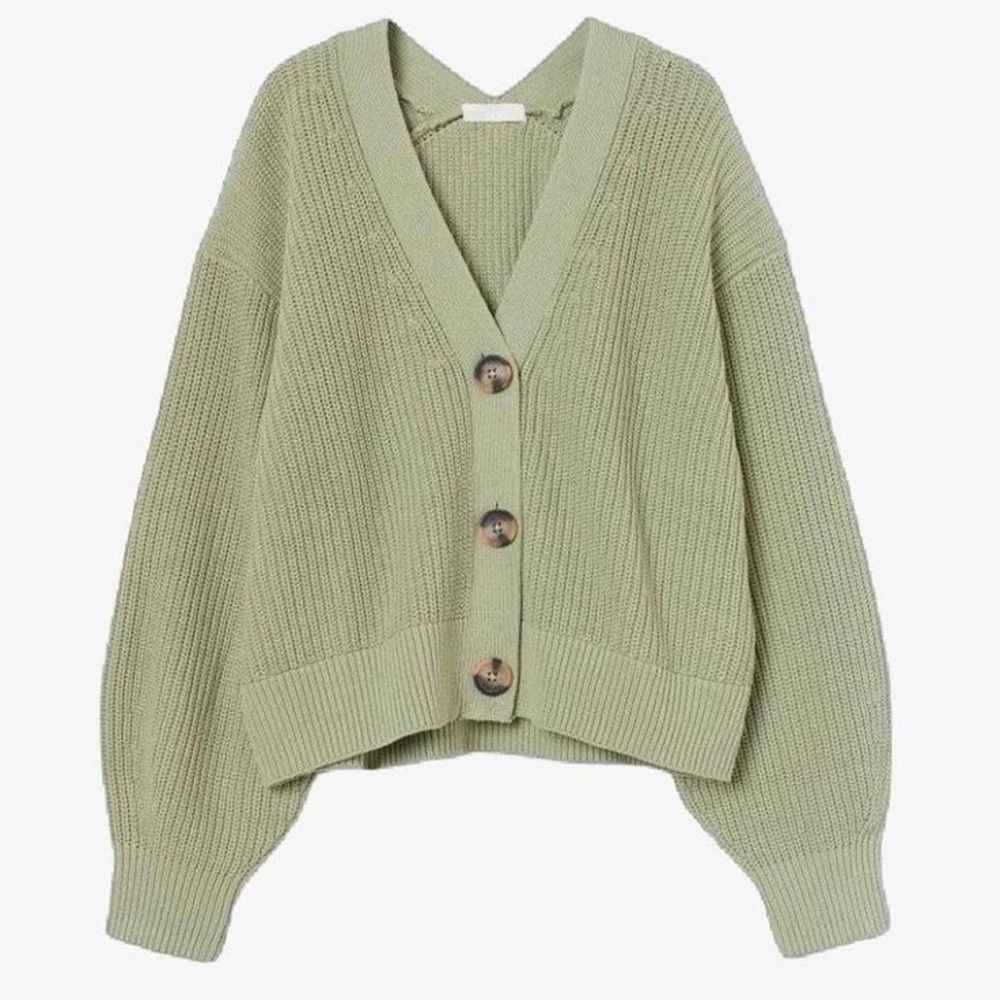 H&M Cardigan in Wasabi Green